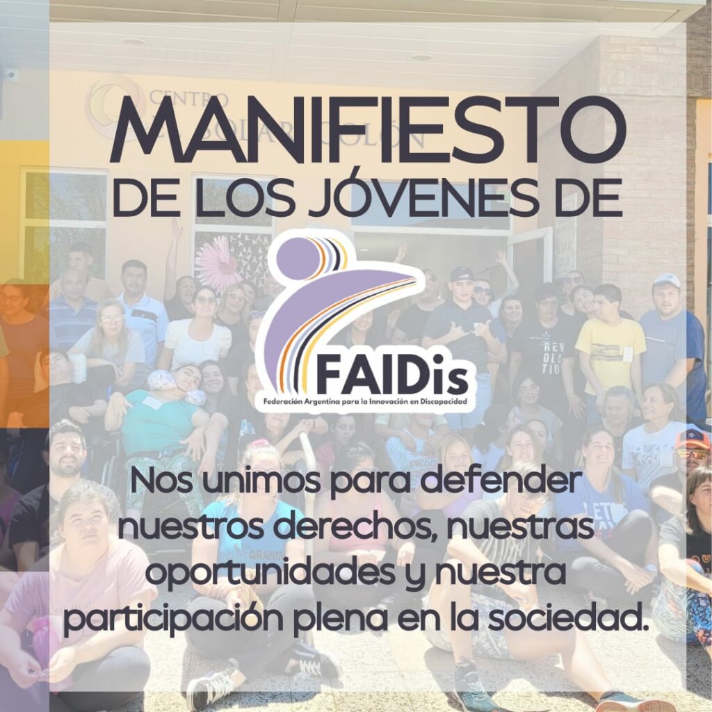 Imagen grupal de fondo. Adelante, Manifiesto de los jóvenes de FAIDIS