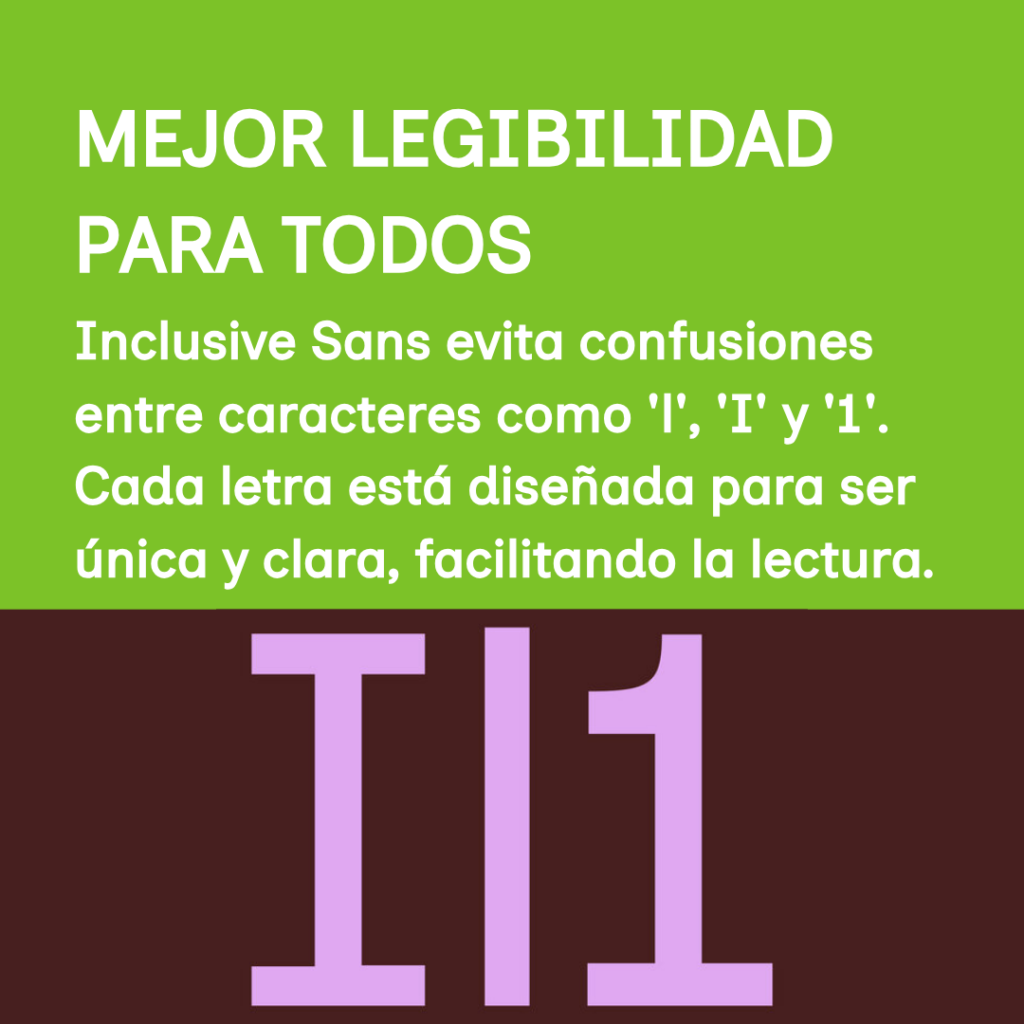 Parte de la publicación sobre el tema. Título: Mejor legibilidad para todos. Descripción de la letra