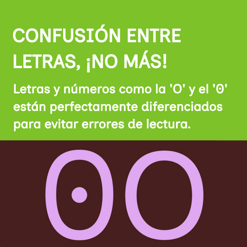 Título: confusión entre letras ¡No más! Describe la diferencia entre 0 y O y muestra la imagen de ejemplo